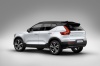2019 Volvo XC40 T5 R-Design AWD in Crystal White Metallic from a rear left three-quarter view